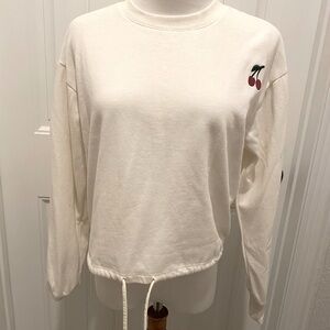 Belle du jour cream cherry hoodie